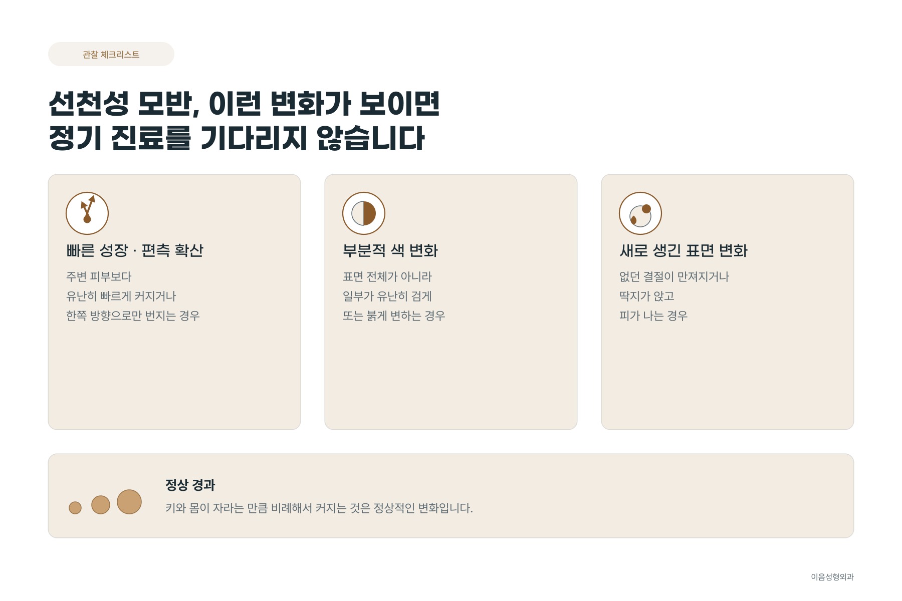 관찰 중 이런 변화가 보이면 정기 진료를 기다리지 않는다